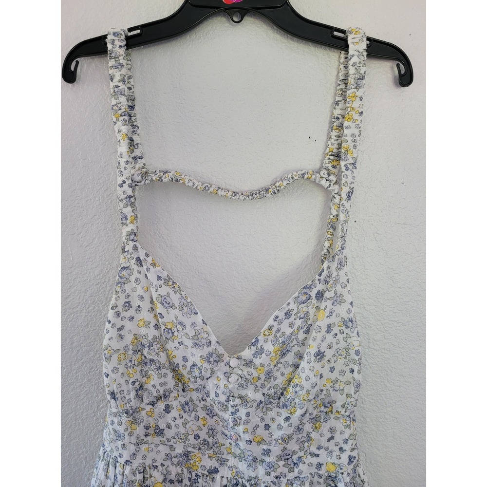 ASOS DESIGN Womens Floral Ditsy Mini Dress White Blue Yellow Open Back Size 8 #8 - Picture 2 of 11